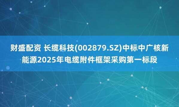 财盛配资 长缆科技(002879.SZ)中标中广核新能源2025年电缆附件框架采购第一标段